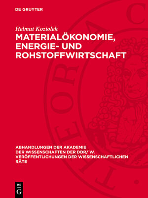 cover image of Materialökonomie, Energie- und Rohstoffwirtschaft